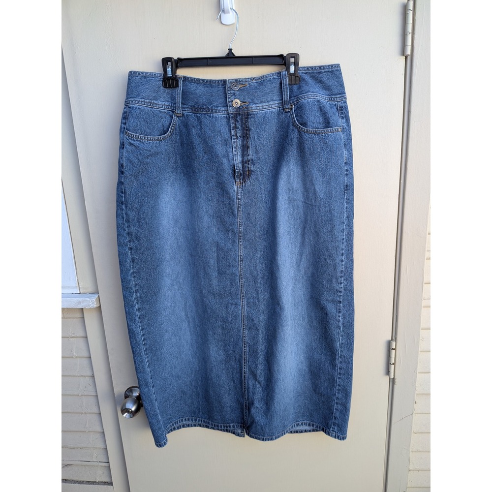Y2K Vintage LA Blues Denim Midi‎ Skirt Size 16W